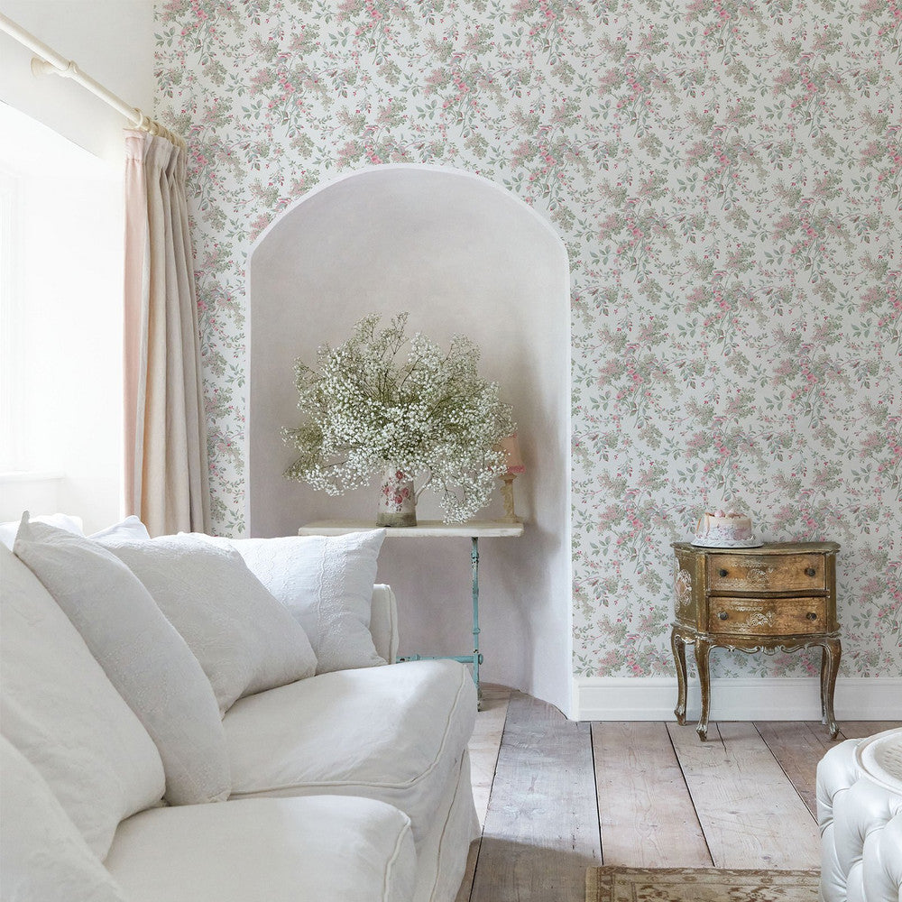Chelsea Wallpaper - Fresh White - Shabby Chic
