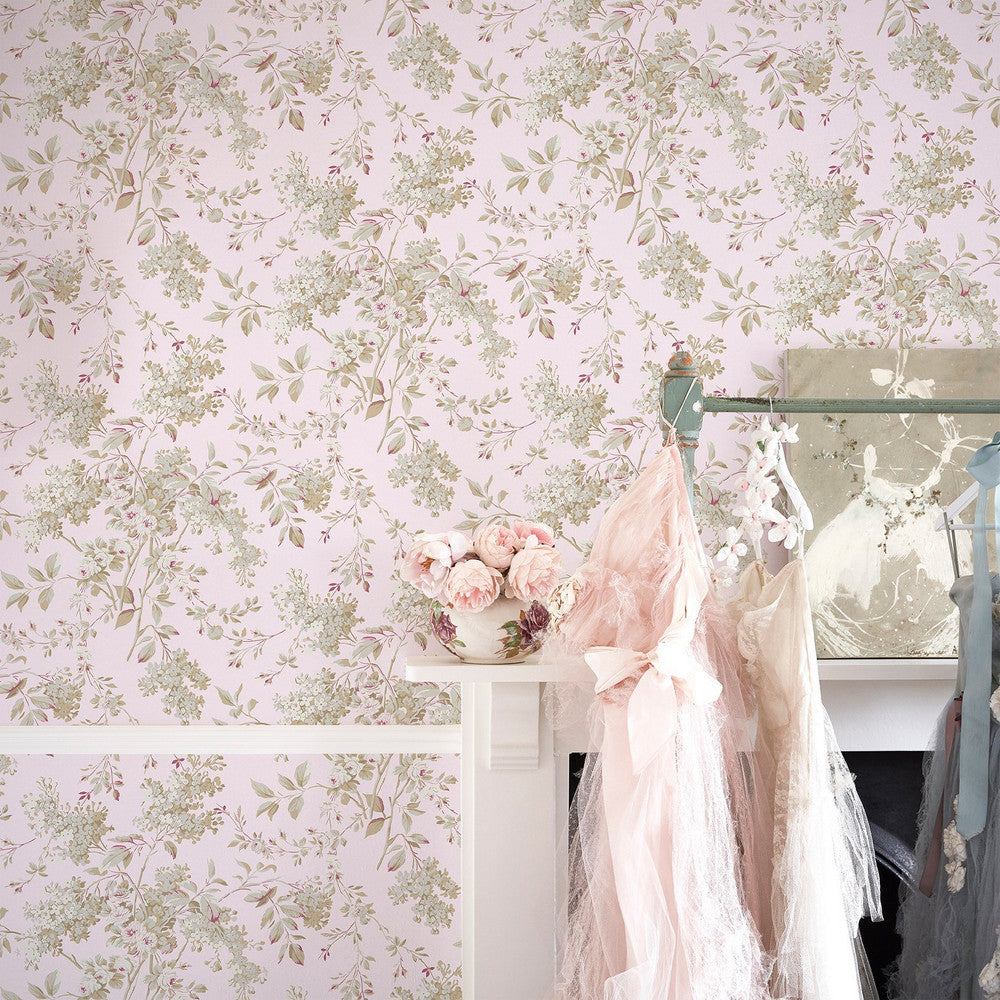 Chelsea Wallpaper - Pink - Shabby Chic