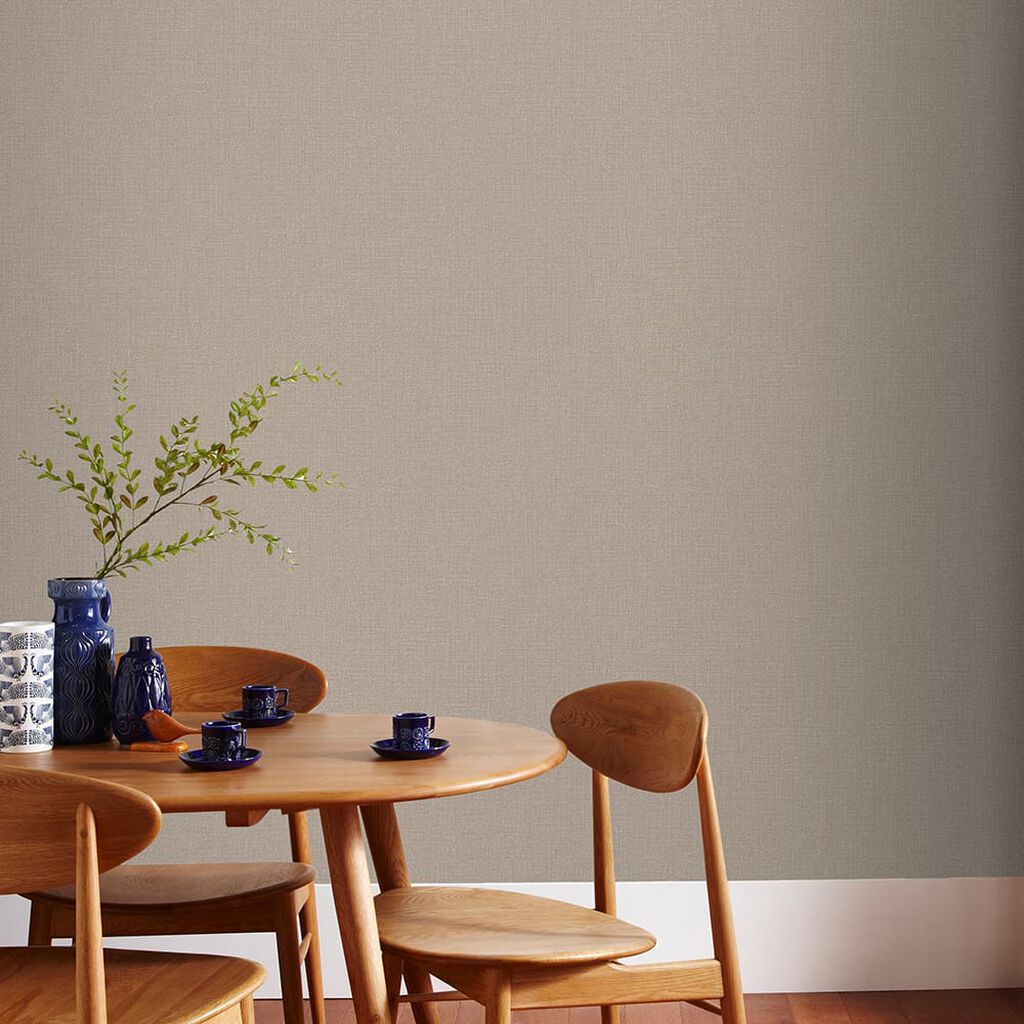 Chenille Wallpaper - Beige & Gold - Boutique Luxury