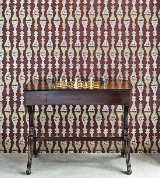 Chess Wallpaper - Burgundy - BG1000 - 201 - Barneby Gates