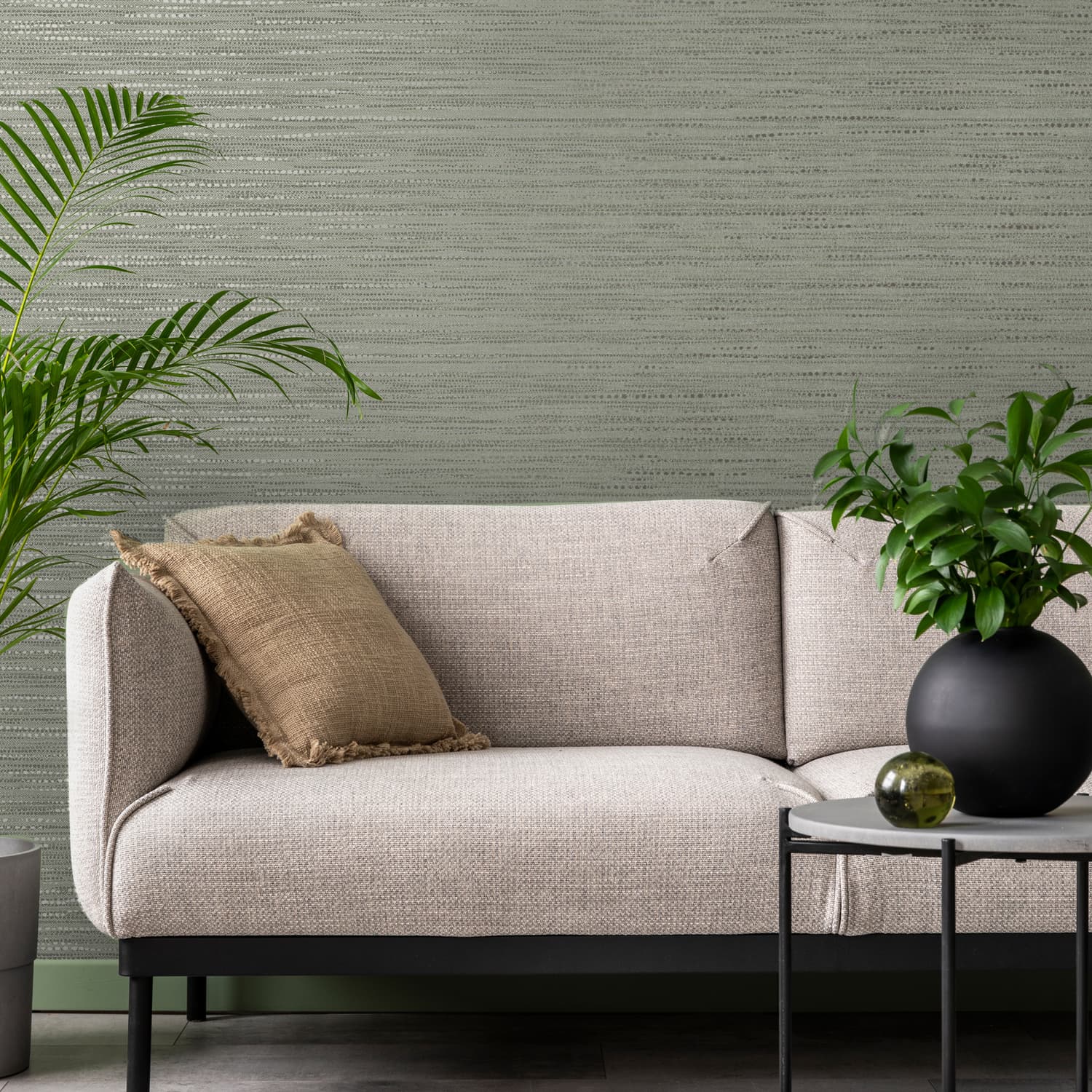 Chunky Weave Wallpaper - Sage - Boutique Luxury