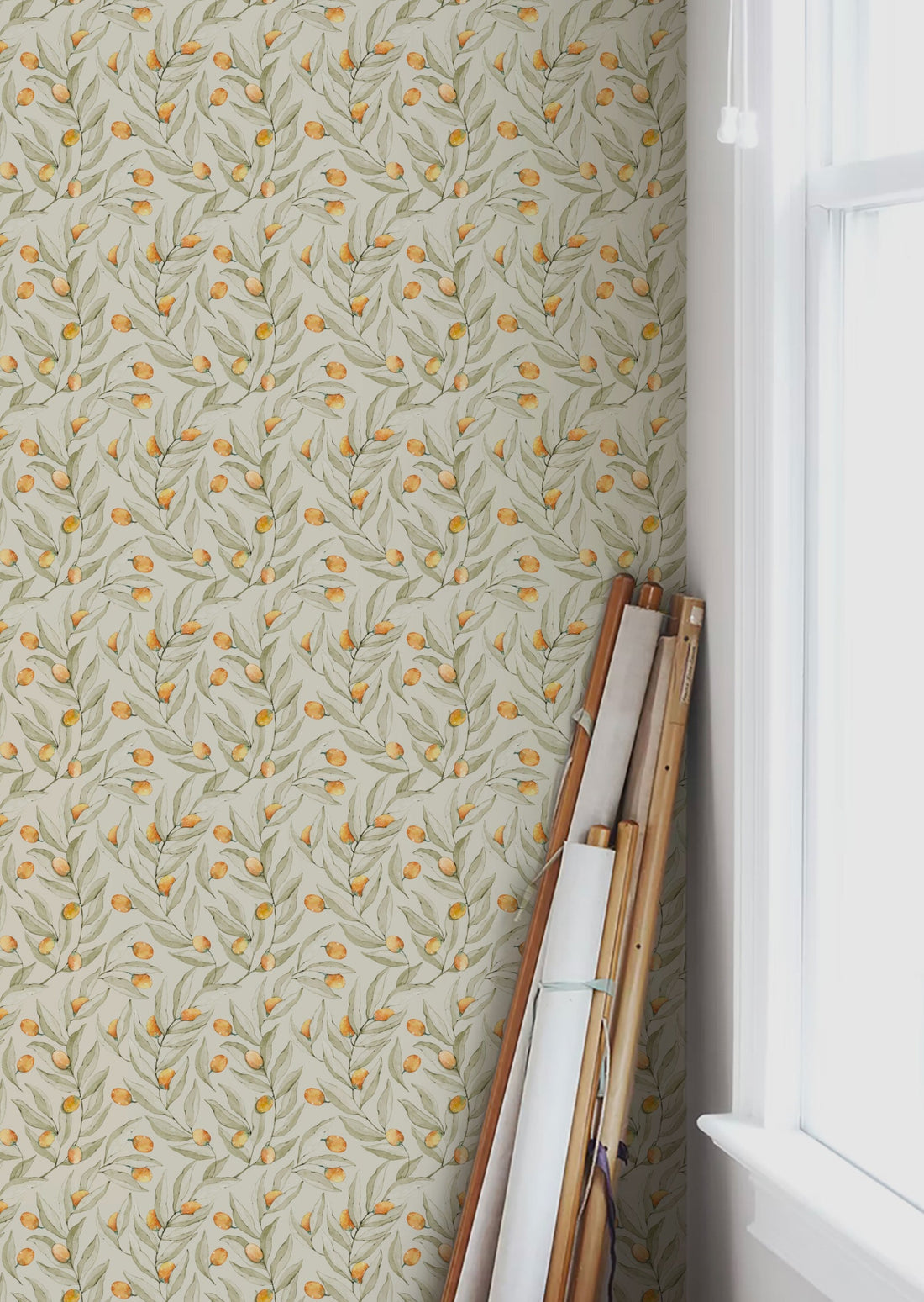 Citrus Wallpaper - Yellow - Summer Gray
