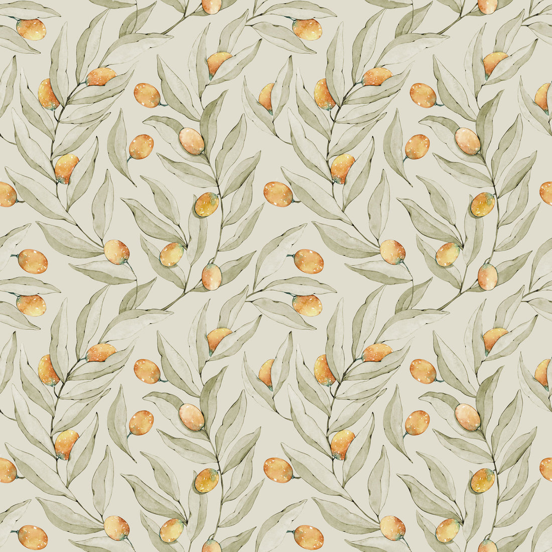 Citrus Wallpaper - Yellow - Summer Gray
