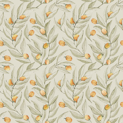 Citrus Wallpaper - Yellow - Summer Gray
