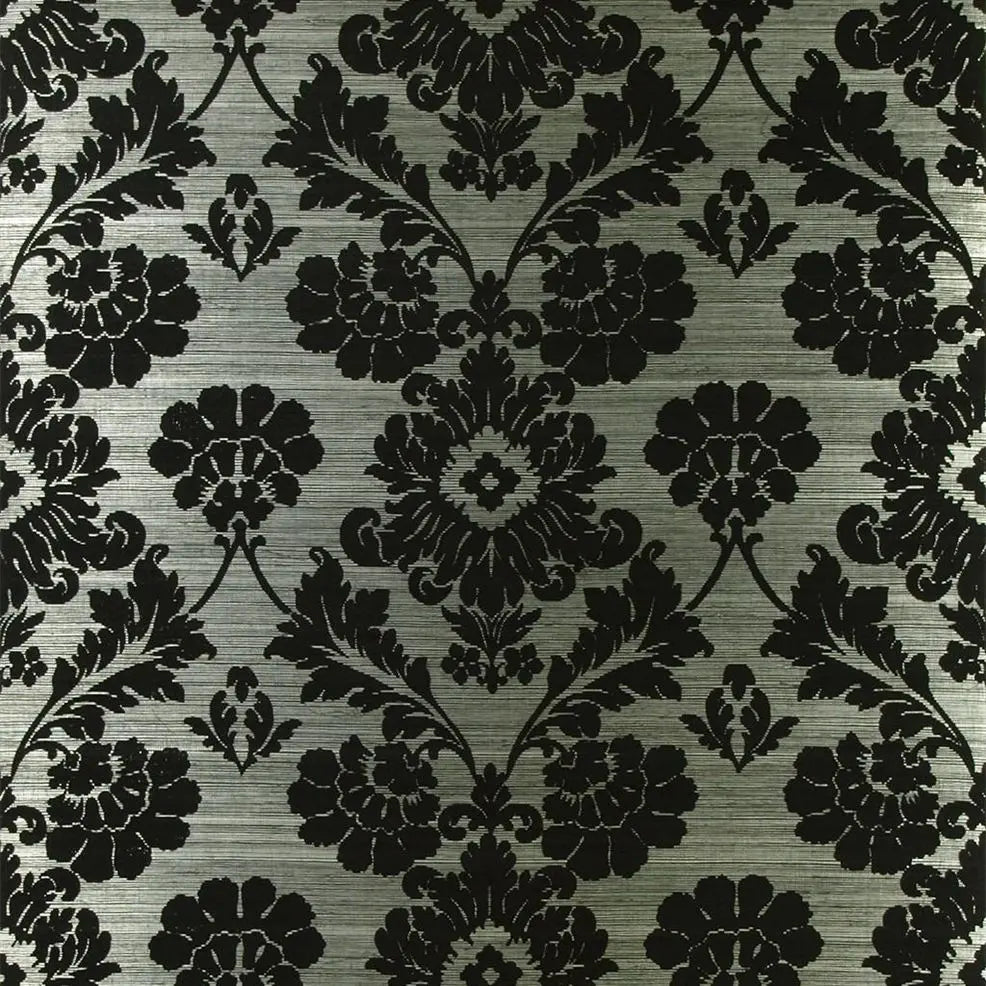 Clandon Metallic Wallpaper - Gunmetal - P511/01 - Designers Guild