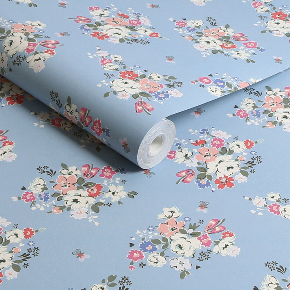 Clifton Floral Wallpaper - Blue - 125507 - Cath Kidston