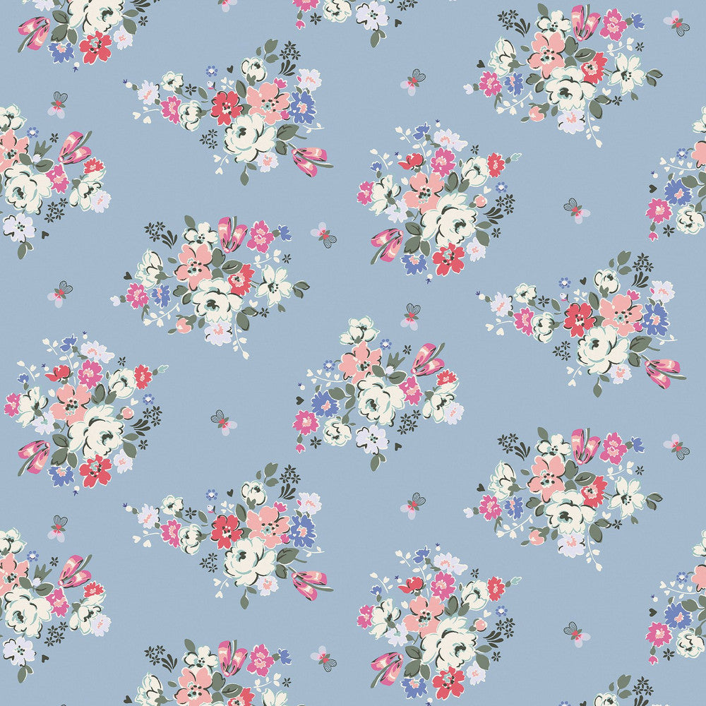 Clifton Floral Wallpaper - Blue - 125507 - Cath Kidston