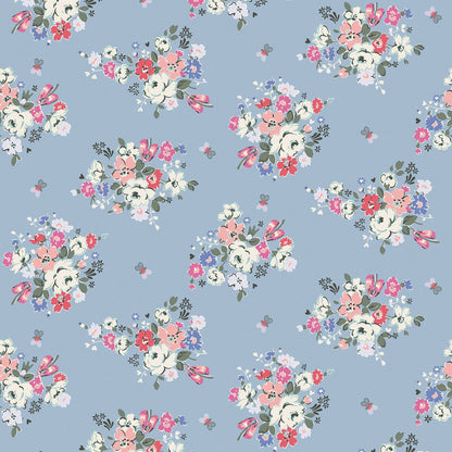 Clifton Floral Wallpaper - Blue - 125507 - Cath Kidston