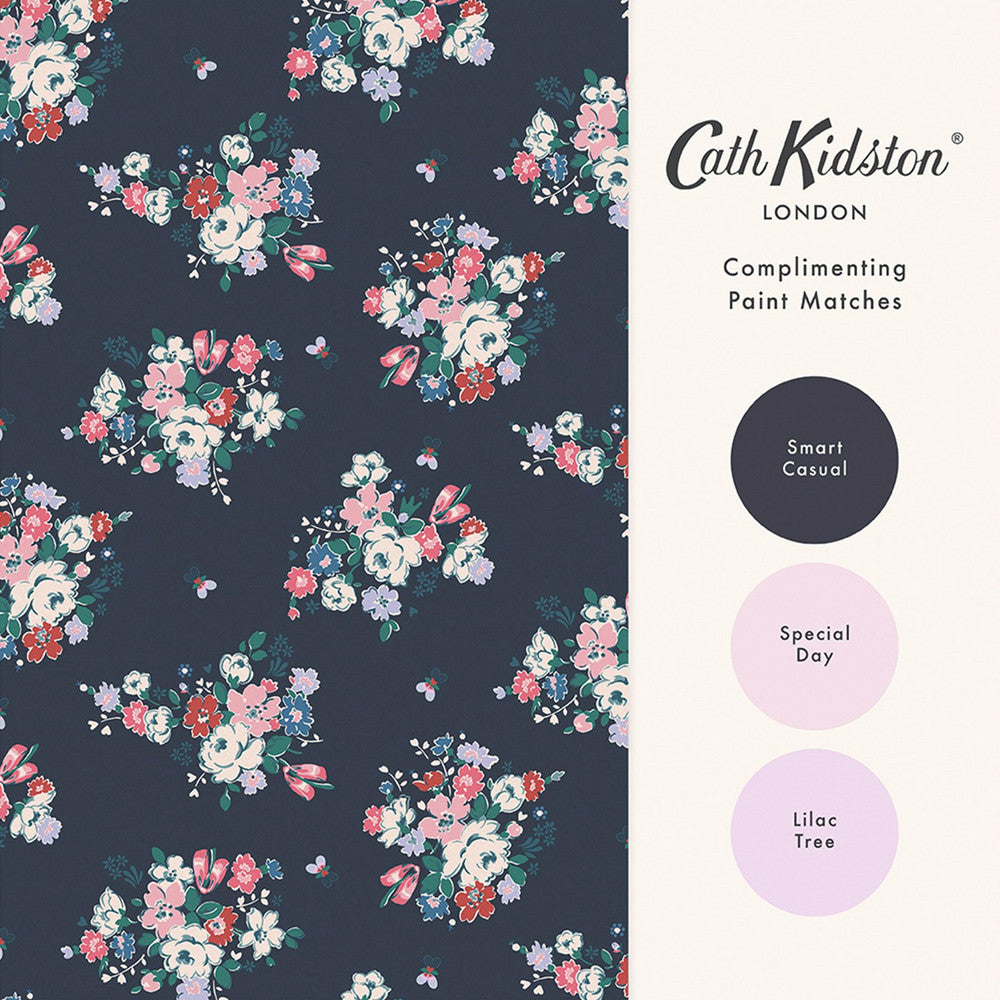 Clifton Floral Wallpaper - Navy - 125510 - Cath Kidston
