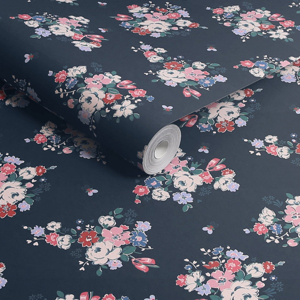 Clifton Floral Wallpaper - Navy - 125510 - Cath Kidston