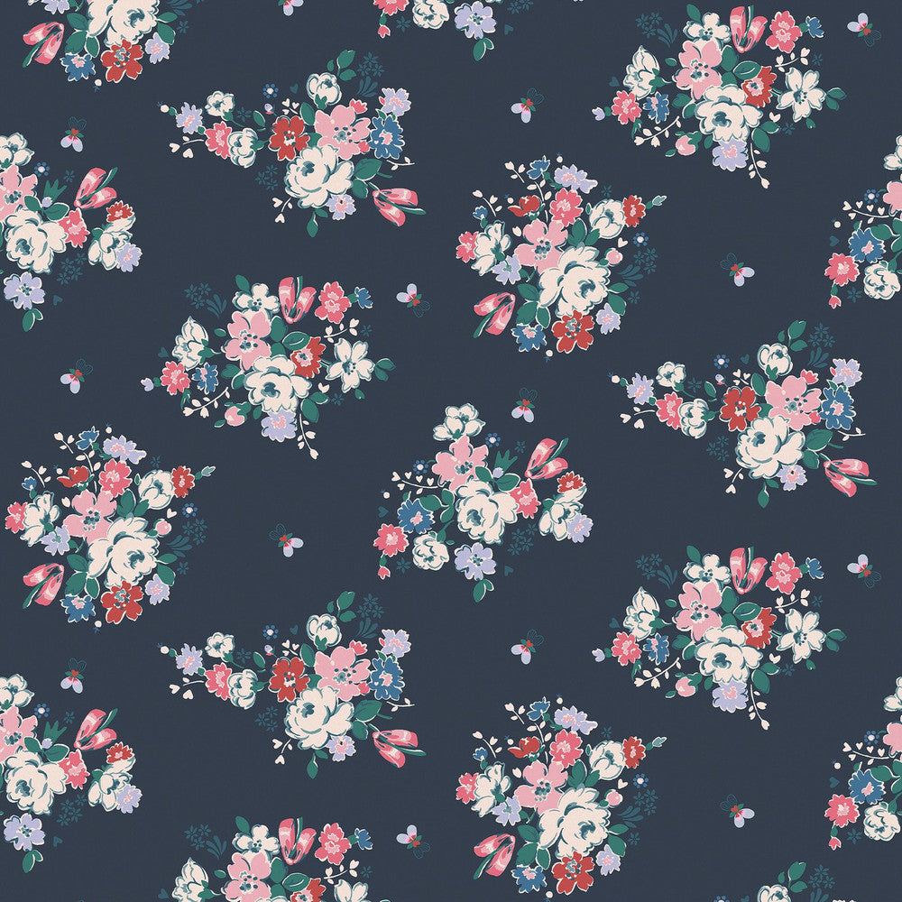Clifton Floral Wallpaper - Navy - 125510 - Cath Kidston