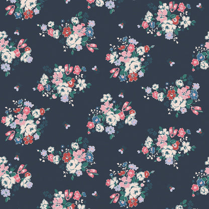 Clifton Floral Wallpaper - Navy - 125510 - Cath Kidston