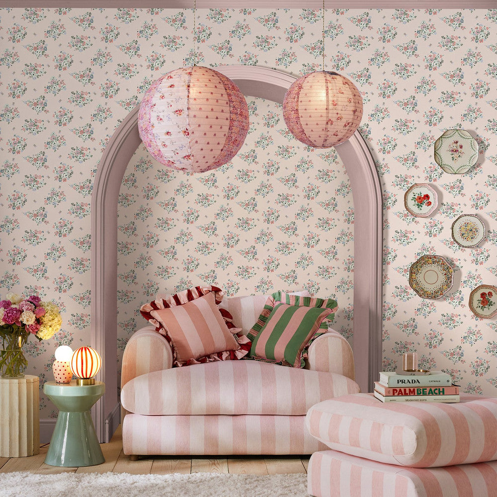 Clifton Floral Wallpaper - Pink - 125508 - Cath Kidston