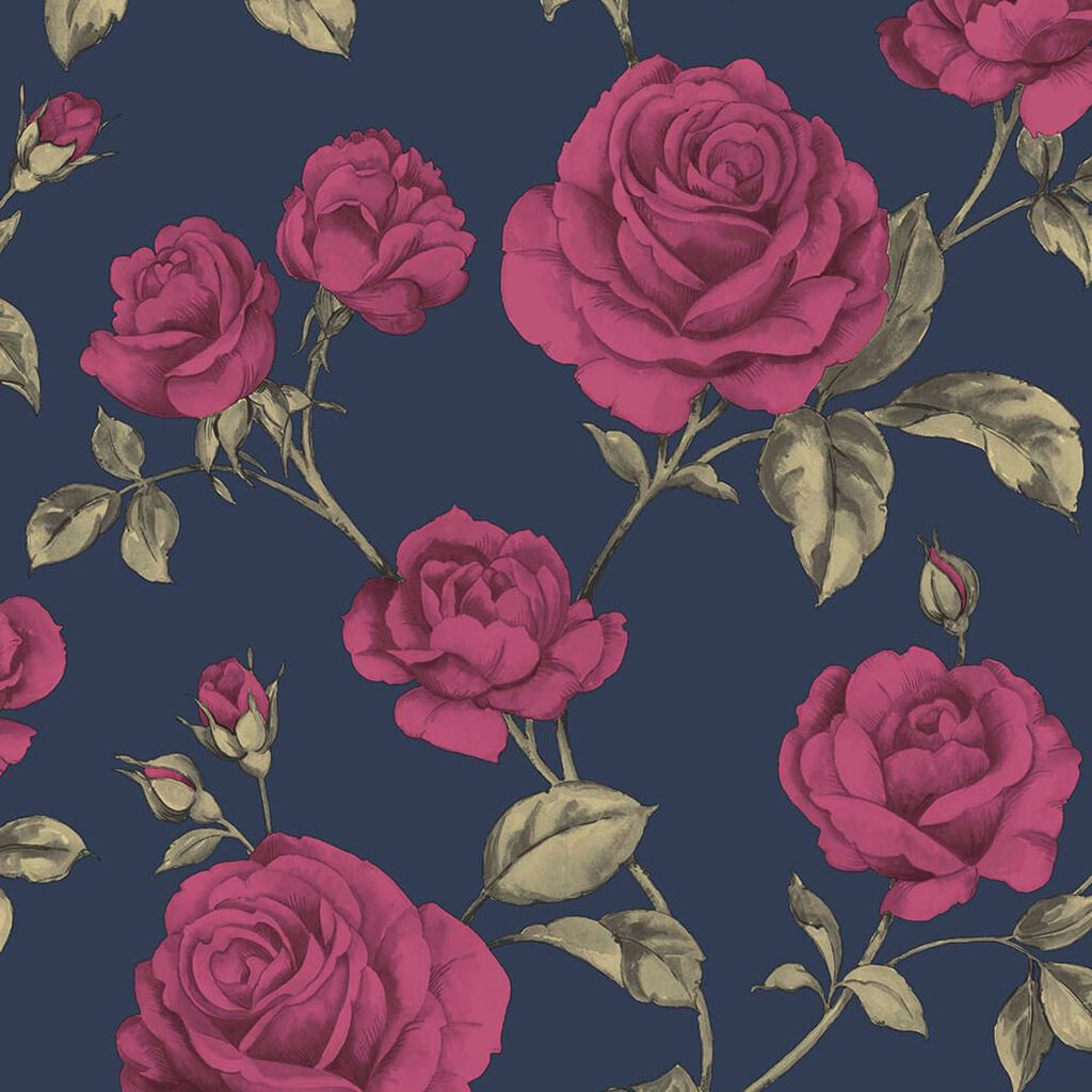 Countess Wallpaper - Navy - Boutique Luxury