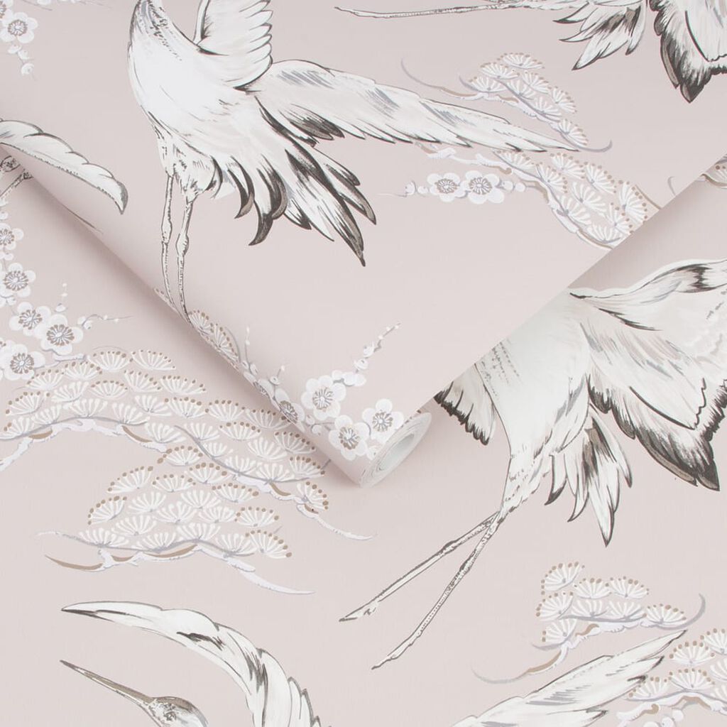 Crane Wallpaper - Pink - Boutique Luxury