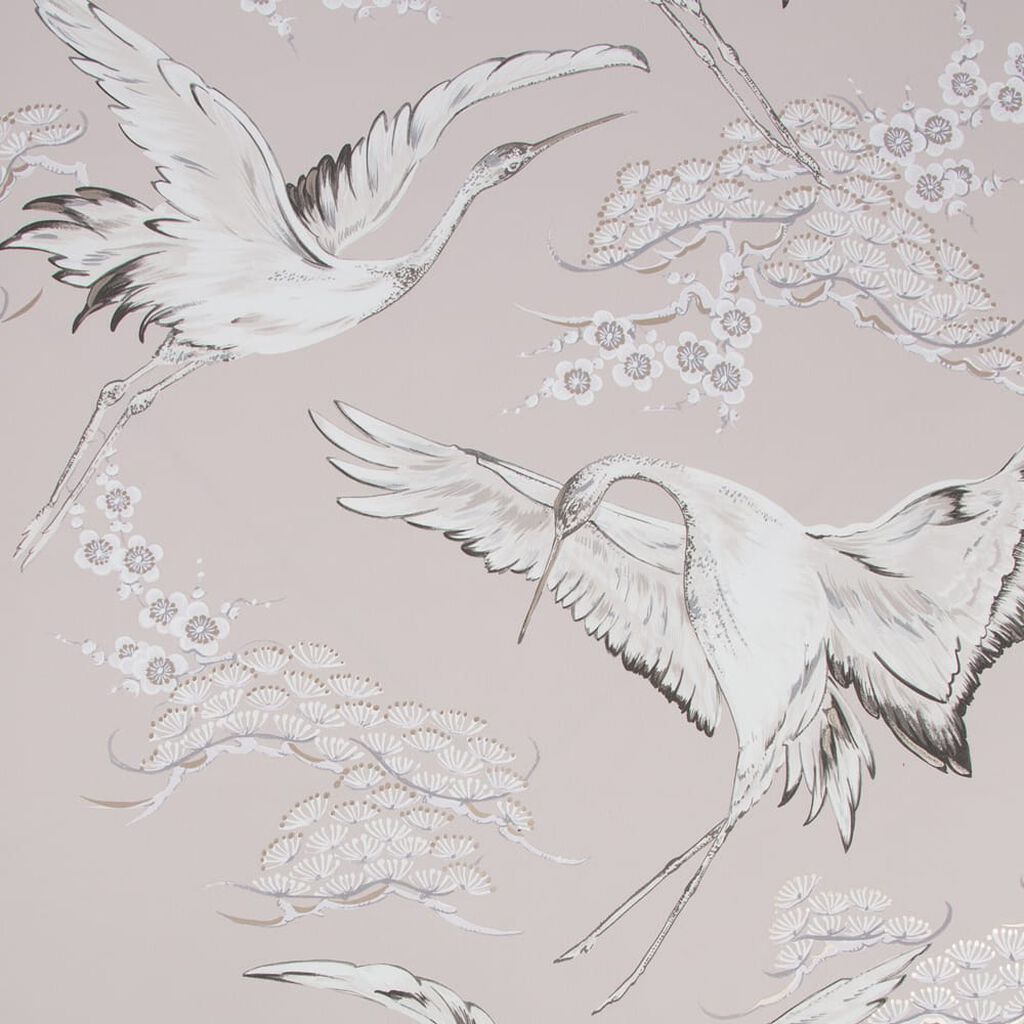 Crane Wallpaper - Pink - Boutique Luxury
