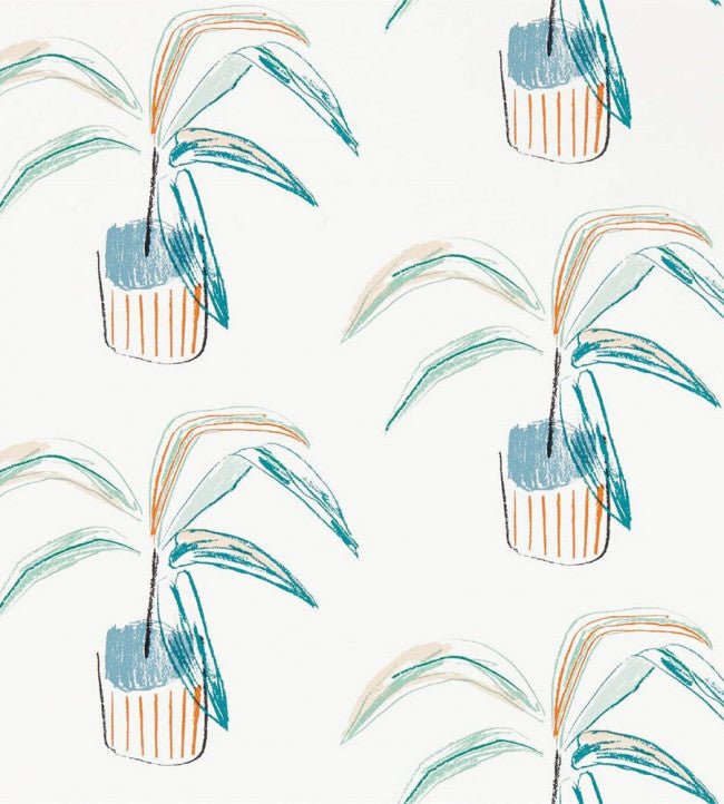 Crassula Wallpaper - Tangerine / Mint - NZAW111990 - Scion