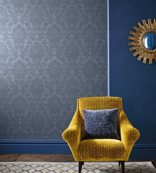 Crivelli Wallpaper - Como Blue - ZPAL312683 - Zoffany