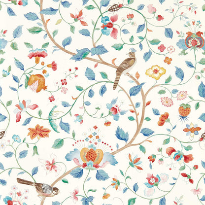 Aril's Garden Wallpaper - Indigo/Red - DABW217237