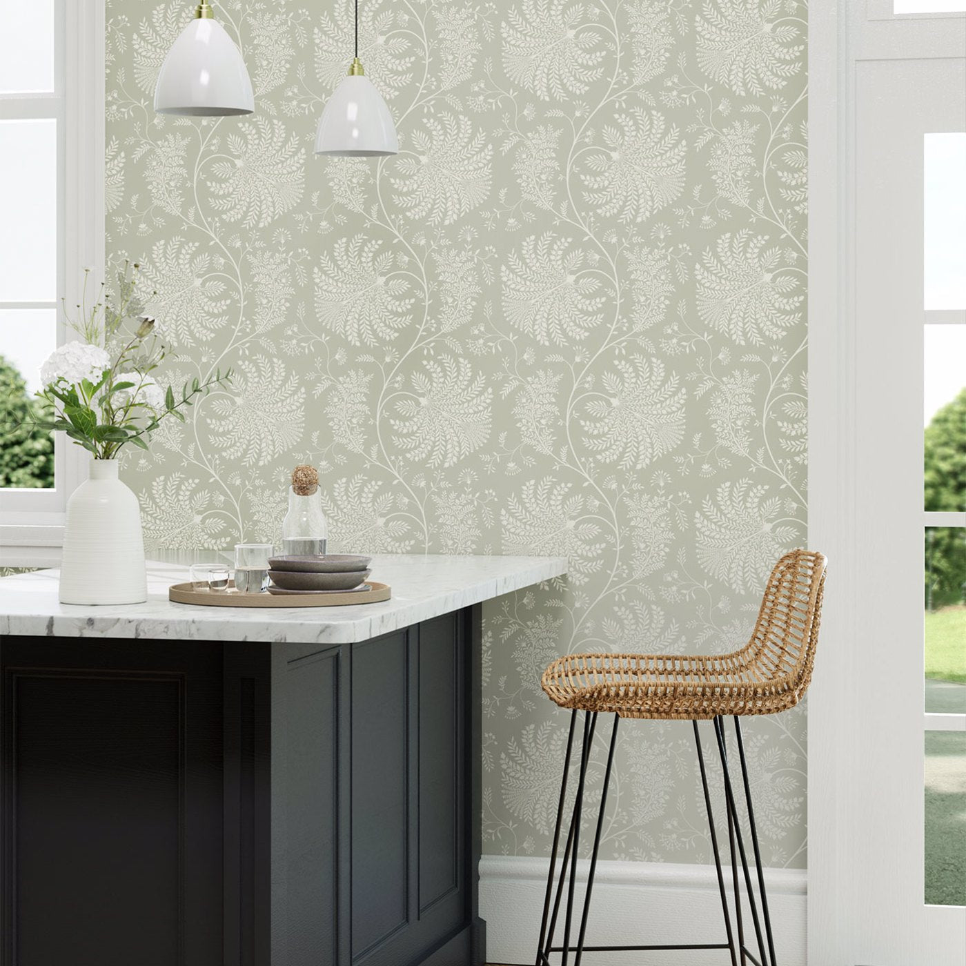 Mapperton Wallpaper - Sage/Cream - DART216341