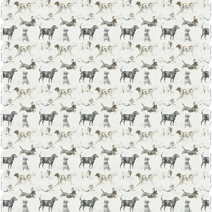 Dashing Dogs Linen Fabric