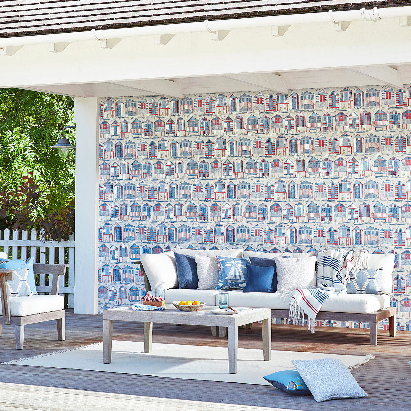 Beach Huts Wallpaper - Driftwood - DCOA216561