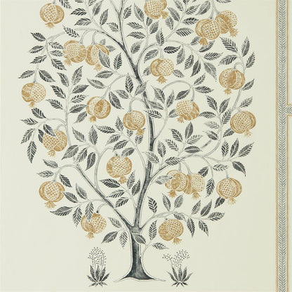 Anaar Tree Wallpaper - Charcoal/Gold - DCPW216791