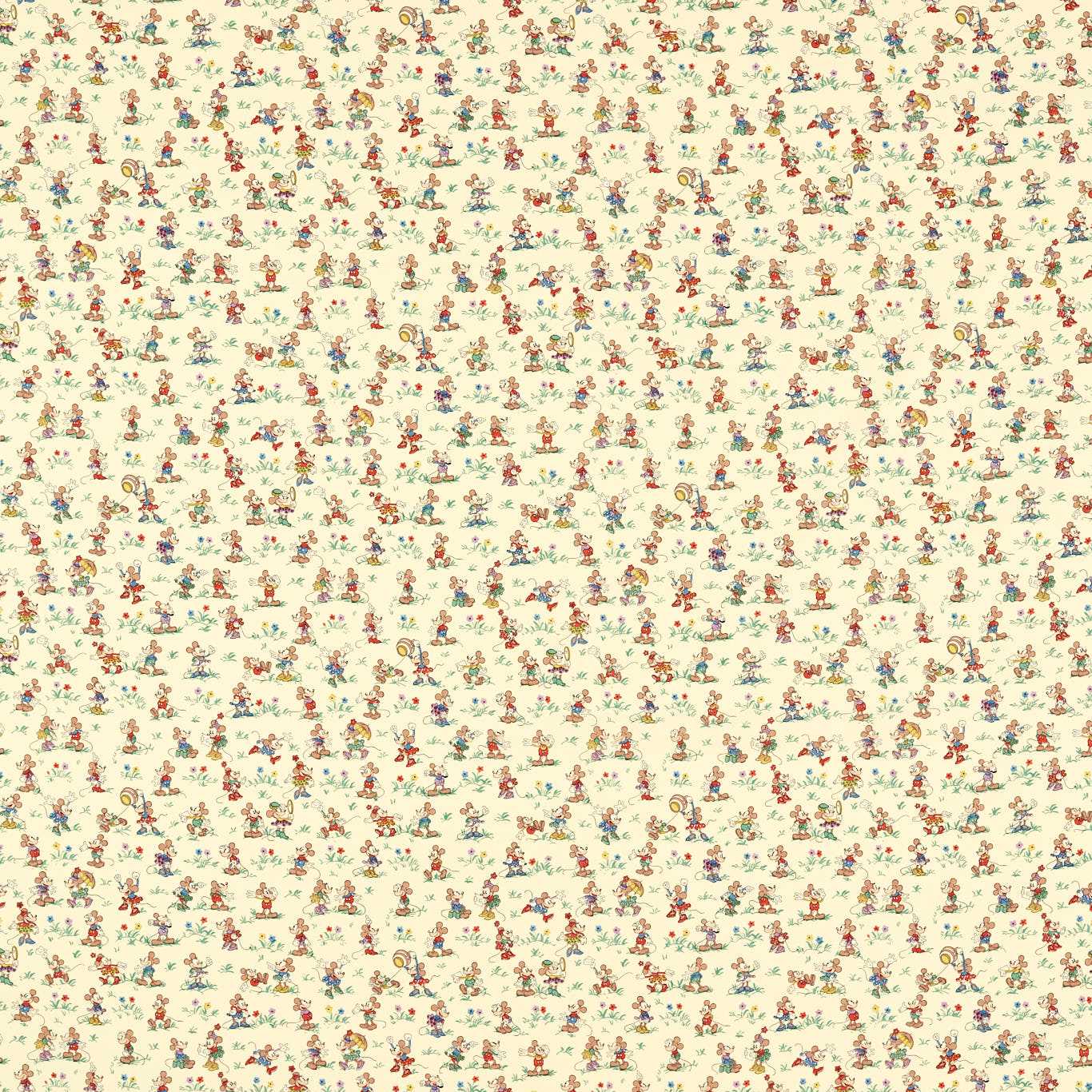 Mickey & Minnie Rhubarb & Custard Fabric