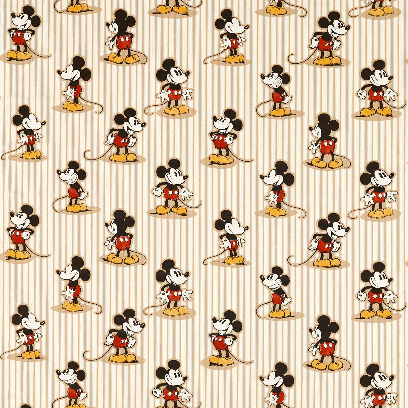 Mickey Stripe Peanut Fabric
