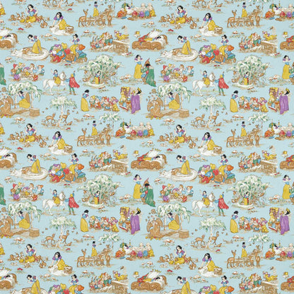 Snow White Puddle Blue Fabric