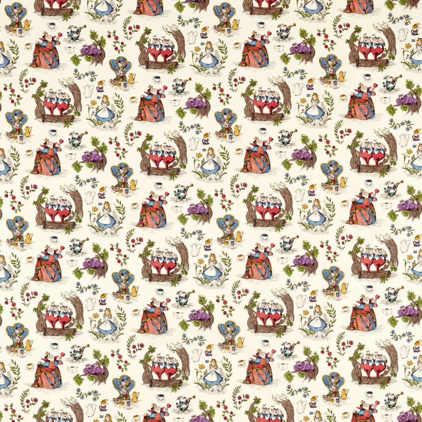 Alice In Wonderland Fabric – Lionheart Wallpaper