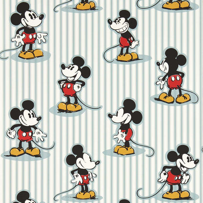 Mickey Stripe Wallpaper - Sea Salt - DDIW217271
