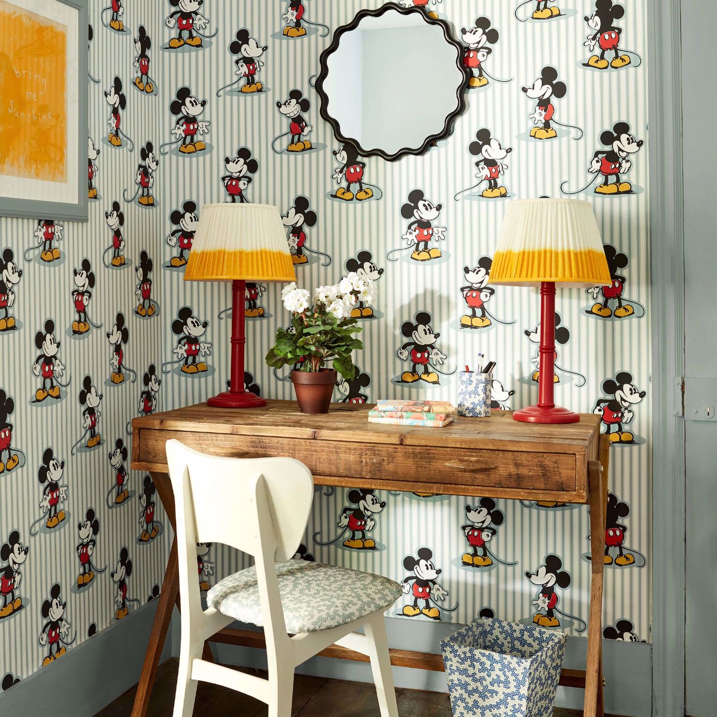 Mickey Stripe Wallpaper - Sea Salt - DDIW217271