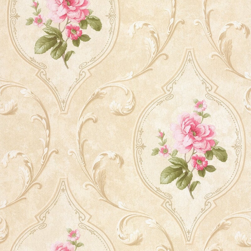 Madelyn Floral Cameo Wallpaper