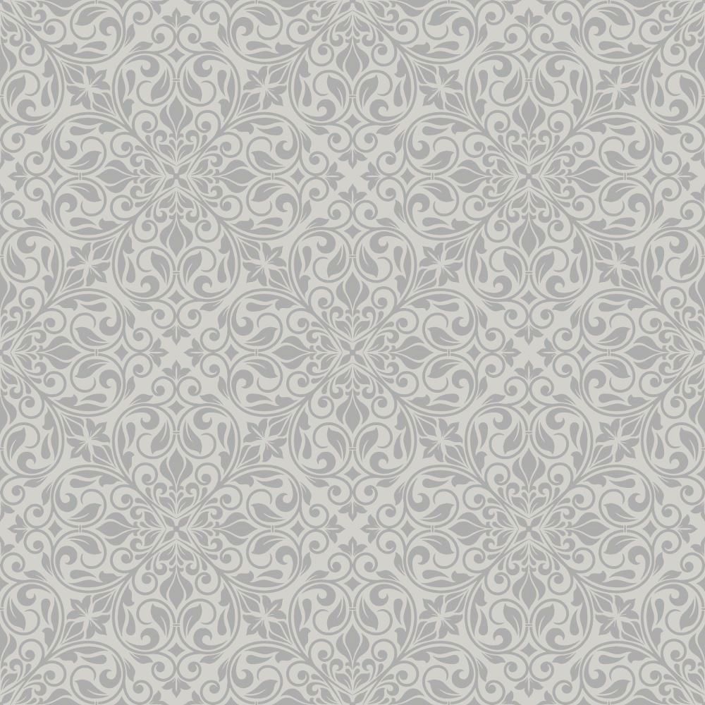 Sofia Damask Wallpaper - Silver - Debona
