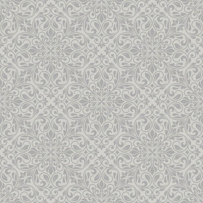 Sofia Damask Wallpaper - Silver - Debona