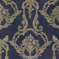 Grosvenor 3D Effect Floral Damask Wallpaper - Blue - Debona