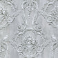 Grosvenor 3D Effect Floral Damask Wallpaper - Grey - Debona