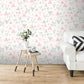Chantilly Geometric Marble Triangle Wallpaper - Pink / Grey - Debona