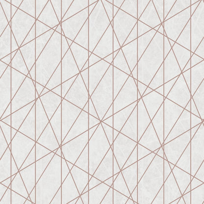Laser Glitter Geometric Wallpaper - Cream / Rose Gold - Debona