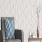 Laser Glitter Geometric Wallpaper - Cream / Rose Gold - Debona