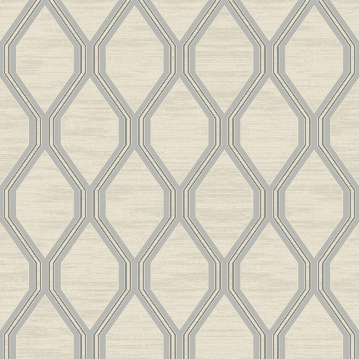 Ariana Geometric Wallpaper - Ivory / Silver - Debona