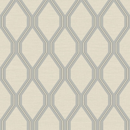 Ariana Geometric Wallpaper - Ivory / Silver - Debona