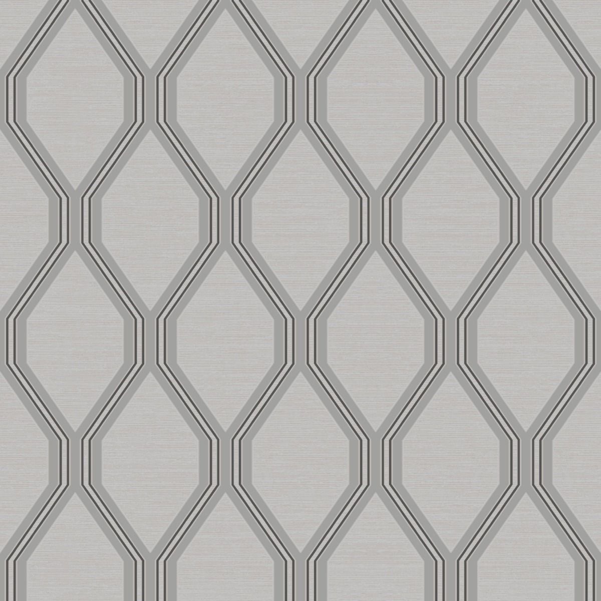 Ariana Geometric Wallpaper - Grey / Silver - Debona
