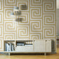 Athena Geometric Wallpaper - Champagne / Gold - Debona