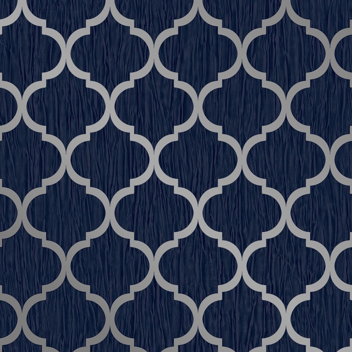 Crystal Trellis Wallpaper - Blue / Silver - Debona
