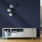 Crystal Trellis Wallpaper - Blue / Silver - Debona