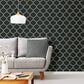Crystal Trellis Wallpaper - Black / Silver - Debona