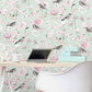 Limoges Floral Bird Wallpaper - Green - Debona