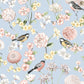 Limoges Floral Bird Wallpaper - Blue - Debona
